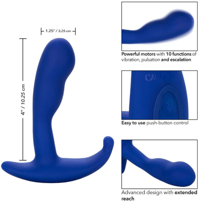 CALEXOTICS - ADMIRAL CURVED ESTIMULADOR & VIBRADOR ANAL AZUL - CandyHot - Foto 4