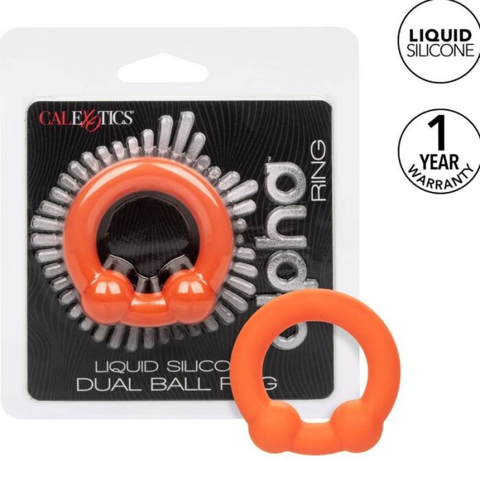 CALEXOTICS - ALPHA ANILLO DOBLE BOLA NARANJA - CandyHot - Foto 1