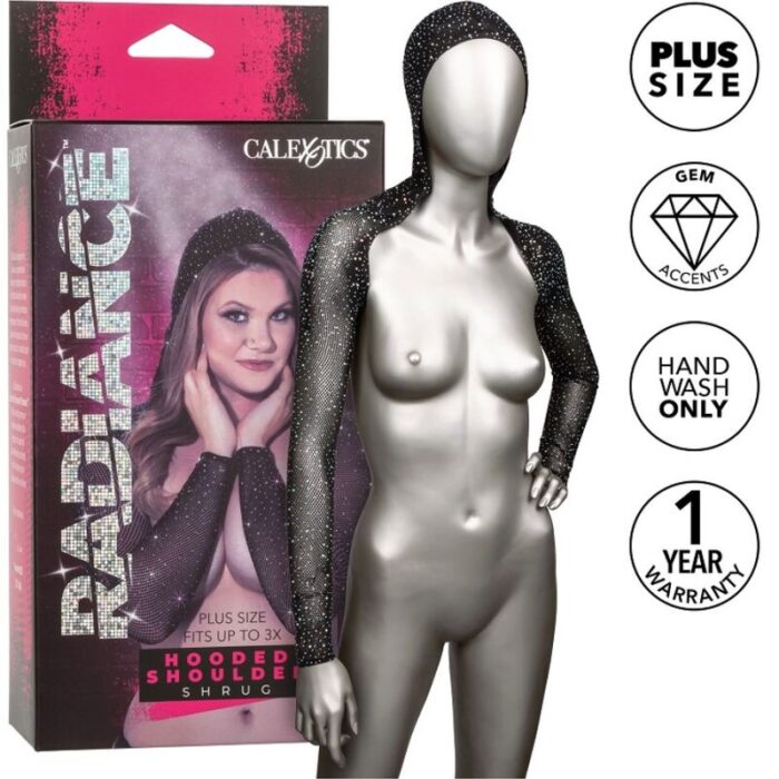 CALEXOTICS - RADIANCE ENCOGIMIENTO DE HOMBROS CON CAPUCHA PEDRERÍA TALLA GRANDE - CandyHot - Foto 1