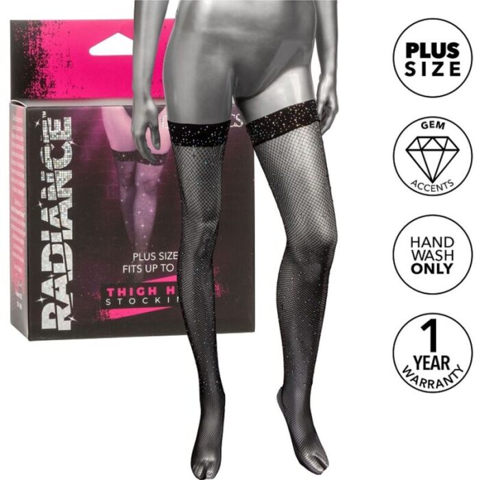CALEXOTICS - RADIANCE MEDIAS HASTA EL MUSLO PEDRERÍA TALLA GRANDE - CandyHot - Foto 1