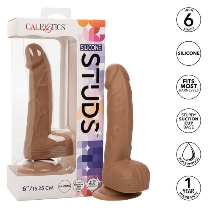 CALEXOTICS - SILICONE STUDS 15.24 CM BROWN - CandyHot - Foto 1