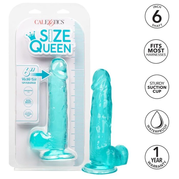 CALEXOTICS - SIZE QUEEN DILDO AZUL 15.3 CM - CandyHot - Foto 3