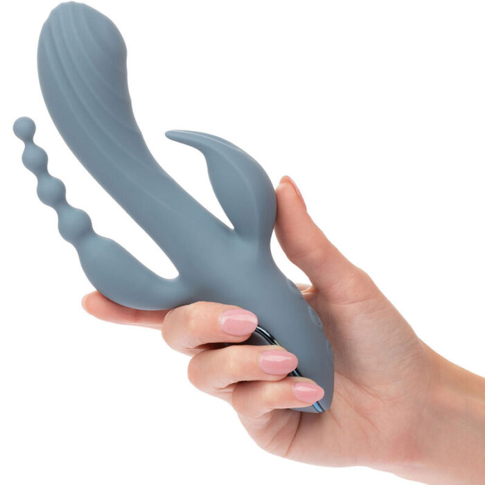 CALEXOTICS - VIBRADOR TRIPLE ÉXTASIS GRIS - CandyHot - Foto 1