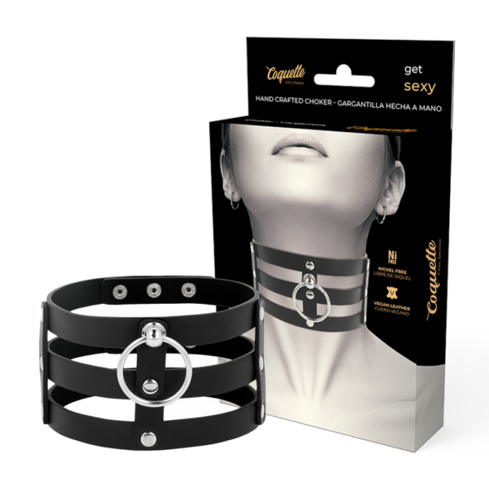 COQUETTE CHIC DESIRE - CHOKER CUERO VEGANO ESTILO FETISH - CandyHot - Foto 1