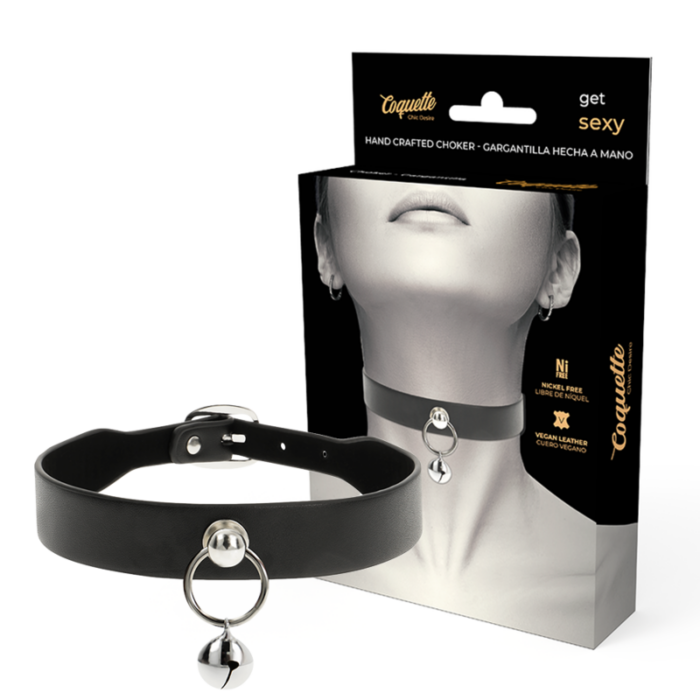 COQUETTE CHIC DESIRE - COLLAR CUERO VEGANO ACCESORIO WOMAN CASCABEL/ARO - CandyHot - Foto 1