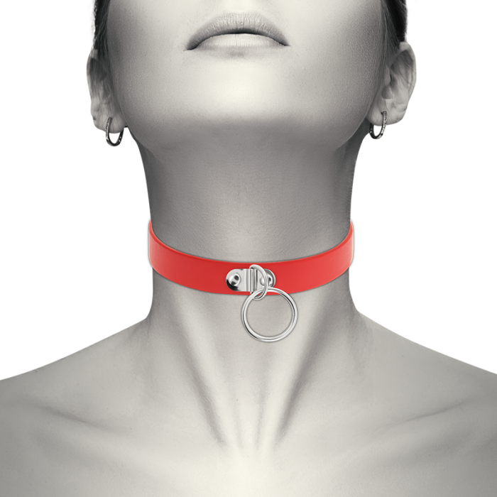 COQUETTE CHIC DESIRE - COLLAR CUERO VEGANO ROJO ACCESORIO WOMAN FETISH - CandyHot - Foto 2