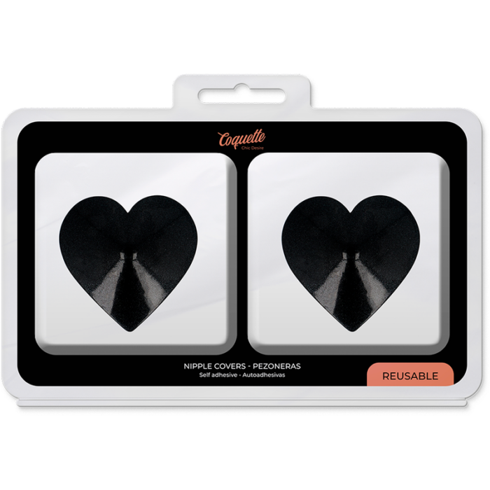 COQUETTE CHIC DESIRE - CUBRE PEZONES METAL CORAZONES NEGROS - CandyHot - Foto 5