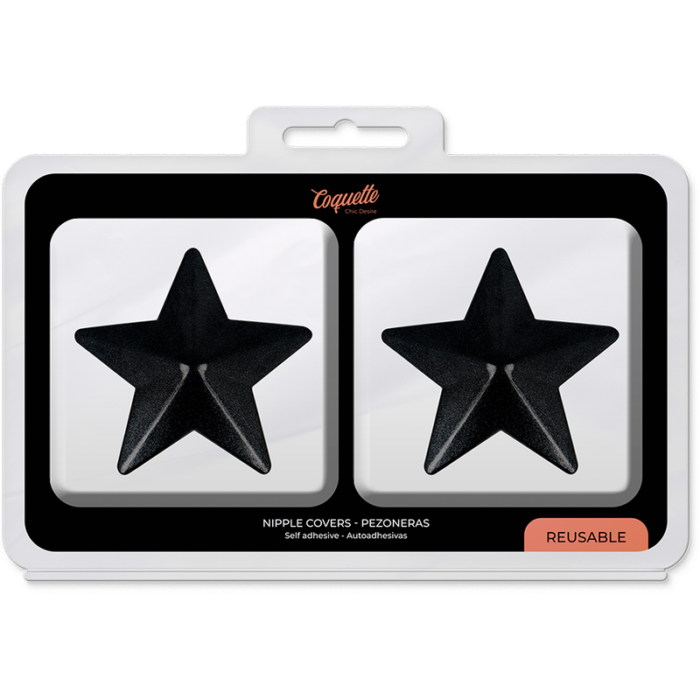 COQUETTE CHIC DESIRE - CUBRE PEZONES METAL ESTRELLAS NEGRAS - CandyHot - Foto 5