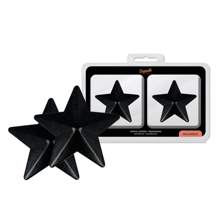 COQUETTE CHIC DESIRE - CUBRE PEZONES METAL ESTRELLAS NEGRAS - CandyHot - Foto 1