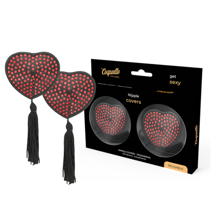 COQUETTE CHIC DESIRE - CUBRE PEZONES ROJO / NEGRO - CandyHot - Foto 1