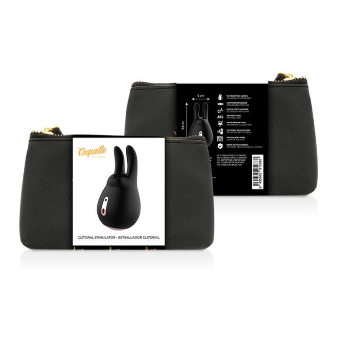 COQUETTE CHIC DESIRE - ESTIMULADOR CLÍTORIS NEGRO / GOLD CONEJO - CandyHot - Foto 2