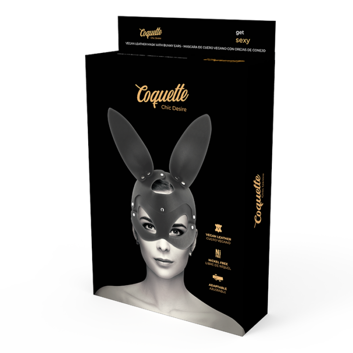 COQUETTE CHIC DESIRE - MASCARA CUERO VEGANO CON OREJAS DE CONEJO - CandyHot - Foto 5