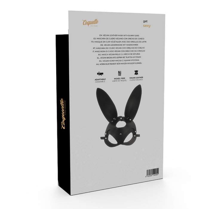 COQUETTE CHIC DESIRE - MASCARA CUERO VEGANO CON OREJAS DE CONEJO - CandyHot - Foto 6