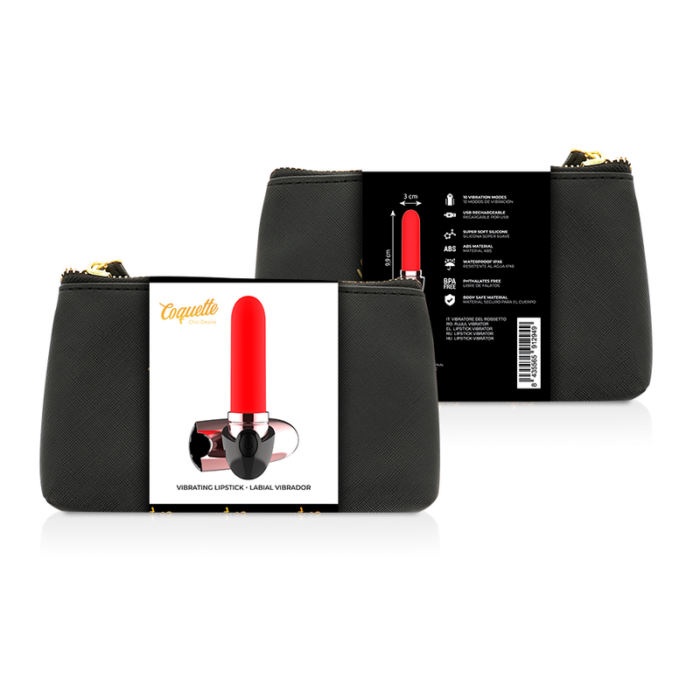 COQUETTE CHIC DESIRE - PINTALABIOS VIBRADOR RECARGABLE LUXE NEGRO / GOLD - CandyHot - Foto 2