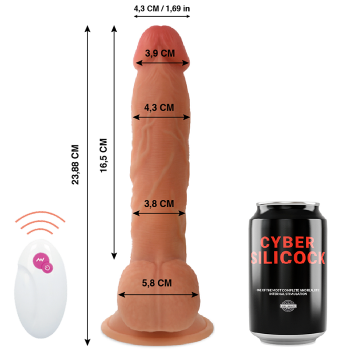 CYBER SILICOCK - REALÍSTICO CONTROL REMOTO MASTER BEN 23.88 CM -O- 4.3 CM - CandyHot - Foto 2