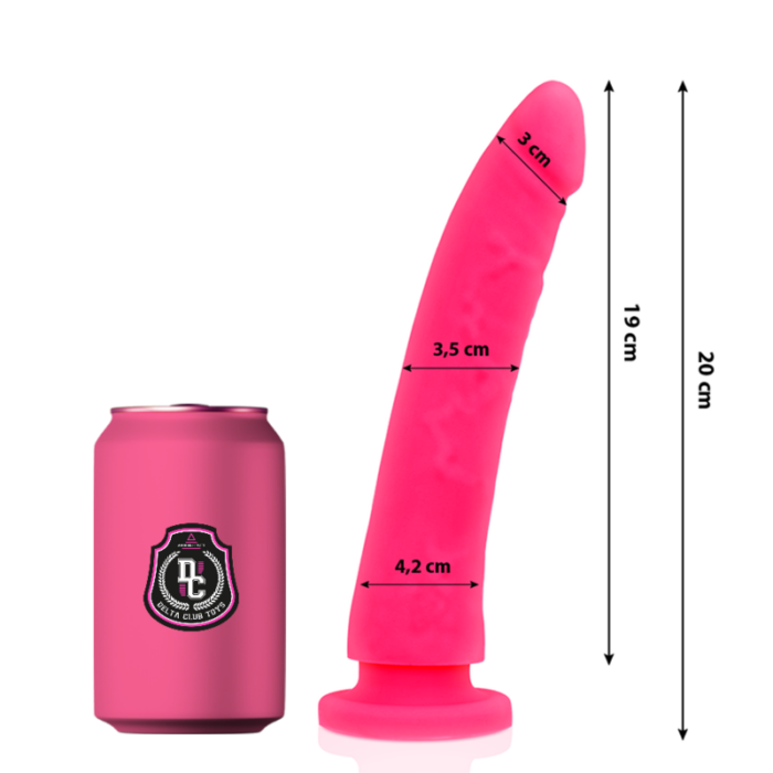 DELTA CLUB - DILDO REALISTA ROSA SILICONA MEDICA 20 CM -O- 4 CM - CandyHot - Foto 1