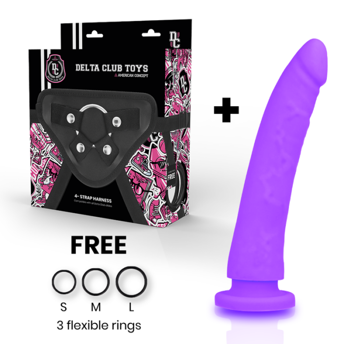 DELTA CLUB - TOYS ARNES + DILDO LILA SILICONA MEDICA 20 CM -O- 4 CM - CandyHot - Foto 2