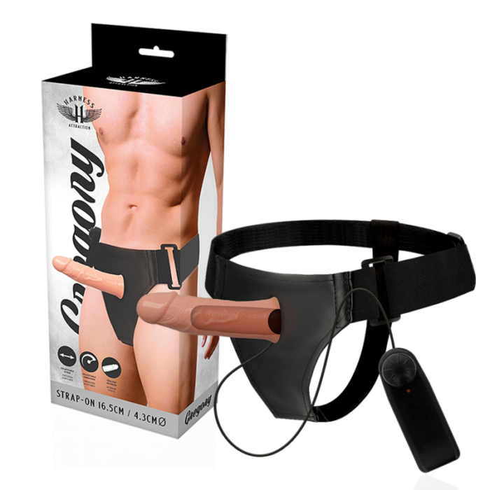 HARNESS ATTRACTION - ARNÉS  HUECO GREGORY CON VIBRADOR 16.5 CM -O- 4.3 CM - CandyHot - Foto 1