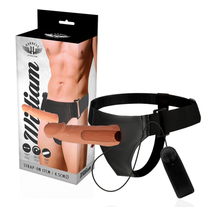 HARNESS ATTRACTION - ARNÉS  HUECO WILLIAN CON VIBRADOR 17 CM -O- 4.5 CM - CandyHot - Foto 1