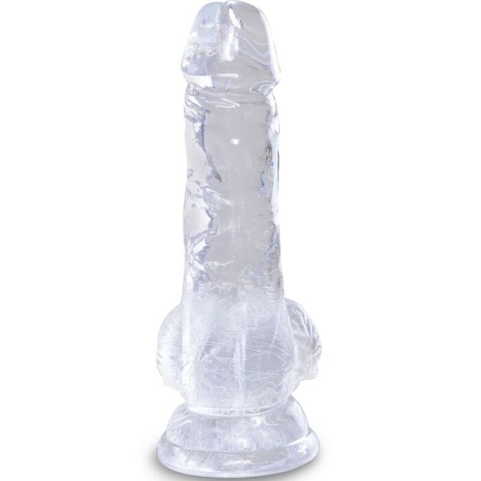 KING COCK - CLEAR PENE REALÍSTICO CON TESTÍCULOS 10.1 CM TRANSPARENTE - CandyHot - Foto 2