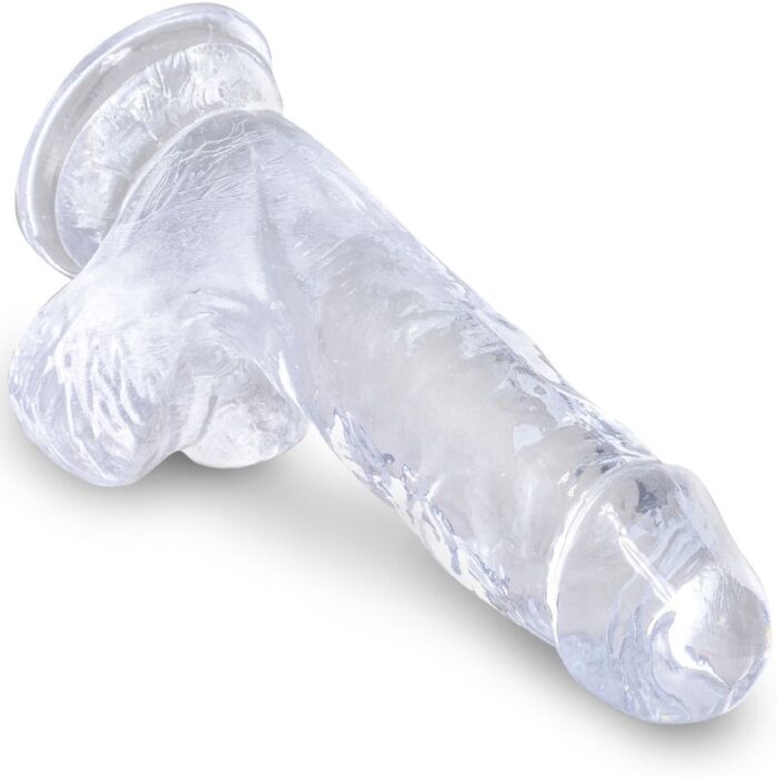 KING COCK - CLEAR PENE REALÍSTICO CON TESTÍCULOS 10.1 CM TRANSPARENTE - CandyHot - Foto 3