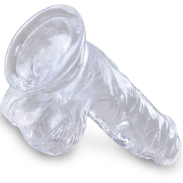 KING COCK - CLEAR PENE REALÍSTICO CON TESTÍCULOS 10.1 CM TRANSPARENTE - CandyHot - Foto 4