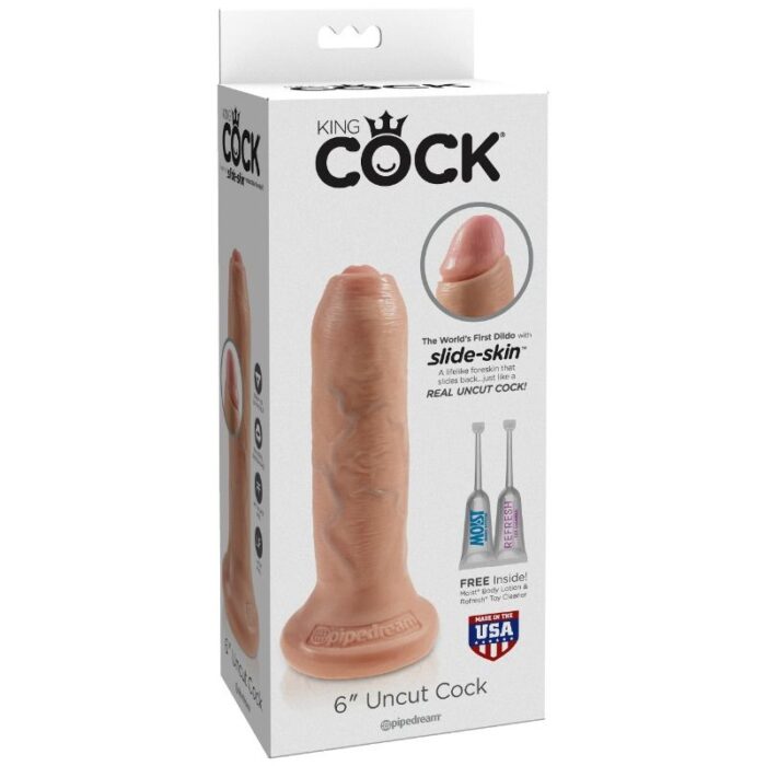 KING COCK - DILDO REALÍSTICO UNCUT NATURAL 15 CM - CandyHot - Foto 3