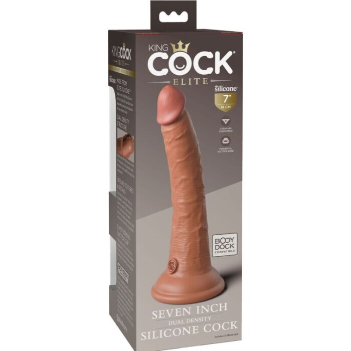 KING COCK - ÉLITE DILDO REALÍSTICO SILICONA 17.8 CM CARAMELO - CandyHot - Foto 5