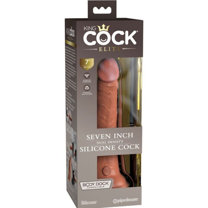 KING COCK - ÉLITE DILDO REALÍSTICO SILICONA 17.8 CM CARAMELO - CandyHot - Foto 6
