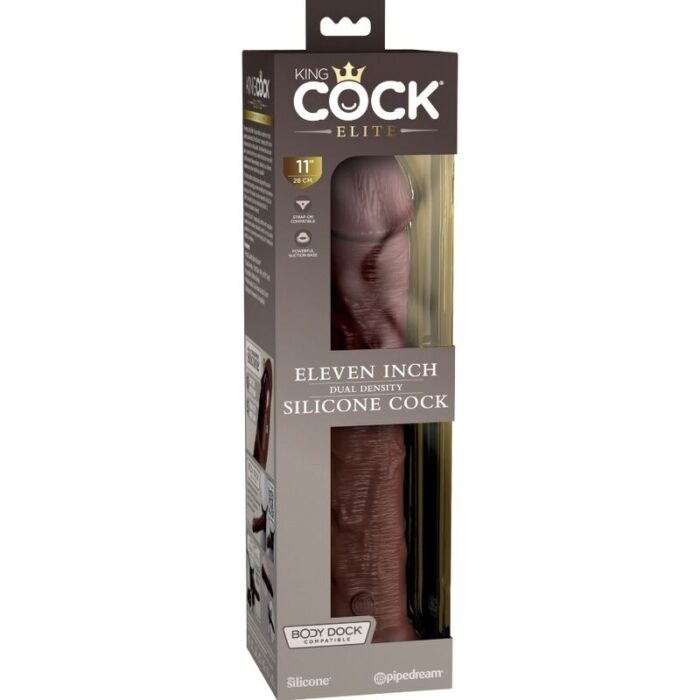 KING COCK - ÉLITE DILDO REALÍSTICO SILICONA 28 CM MARRON - CandyHot - Foto 5