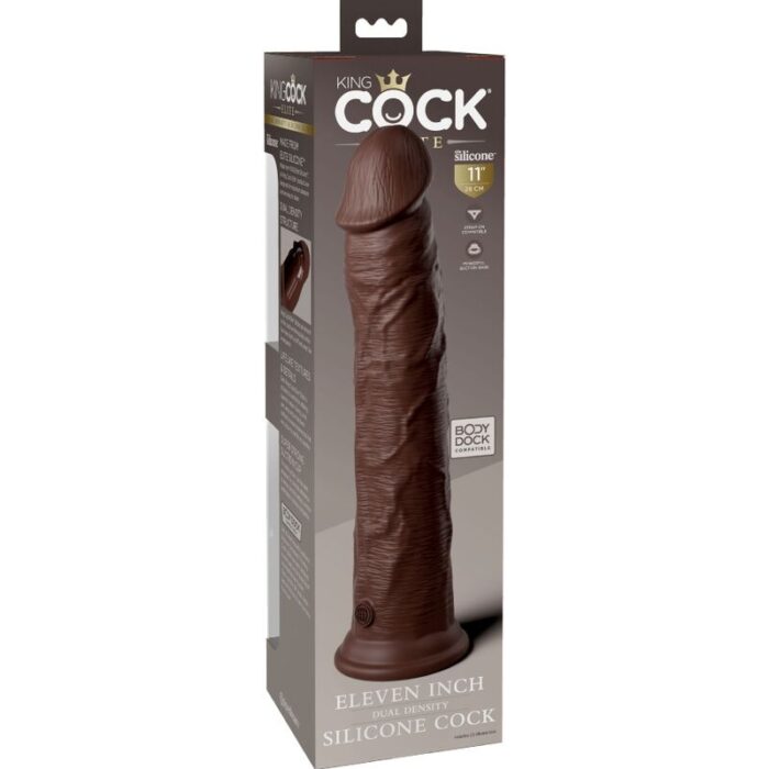 KING COCK - ÉLITE DILDO REALÍSTICO SILICONA 28 CM MARRON - CandyHot - Foto 6