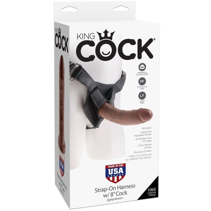 KING COCK - HARNESS CON PENE REALÍSTICO MARRÓN 20.3 CM - CandyHot - Foto 3
