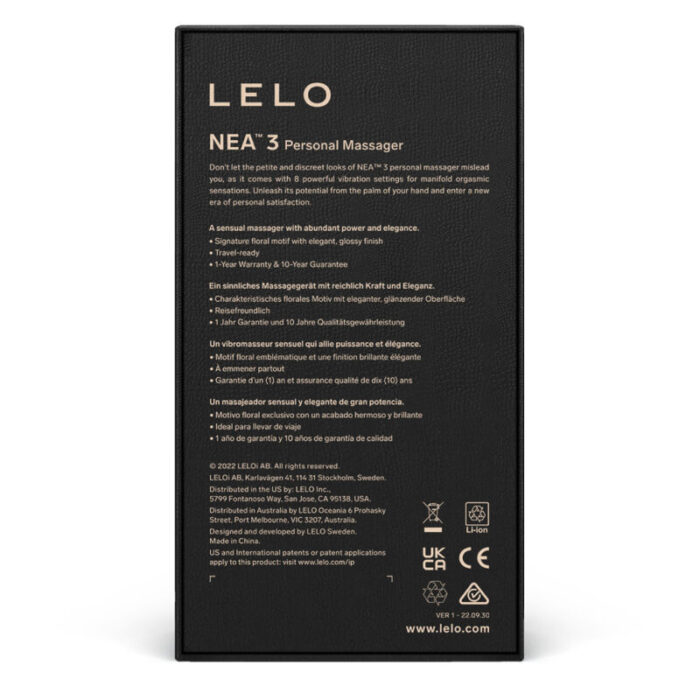 LELO - NEA 3 MASAJEADOR PERSONAL NEGRO - CandyHot - Foto 5