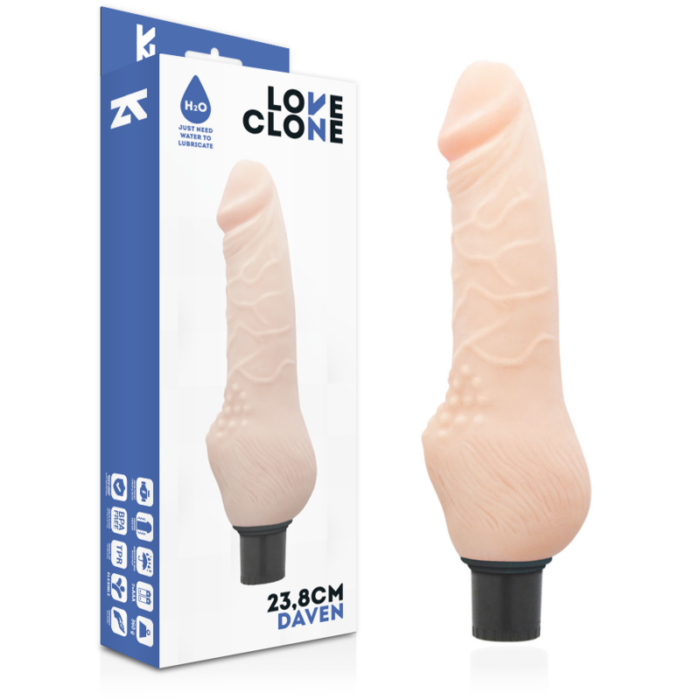 LOVECLONE - DAVEN VIBRADOR REALÍSTICO SELF LUBRICATION 23.8 CM -O- 3.8 CM - CandyHot - Foto 1