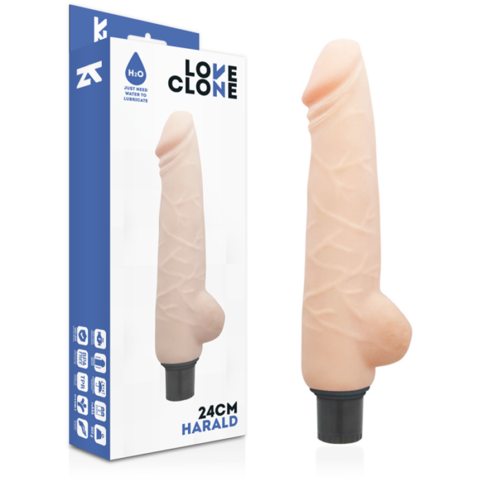 LOVECLONE - HARALD VIBRADOR REALÍSTICO SELF LUBRICATION 24 CM -O- 4 CM - CandyHot - Foto 1