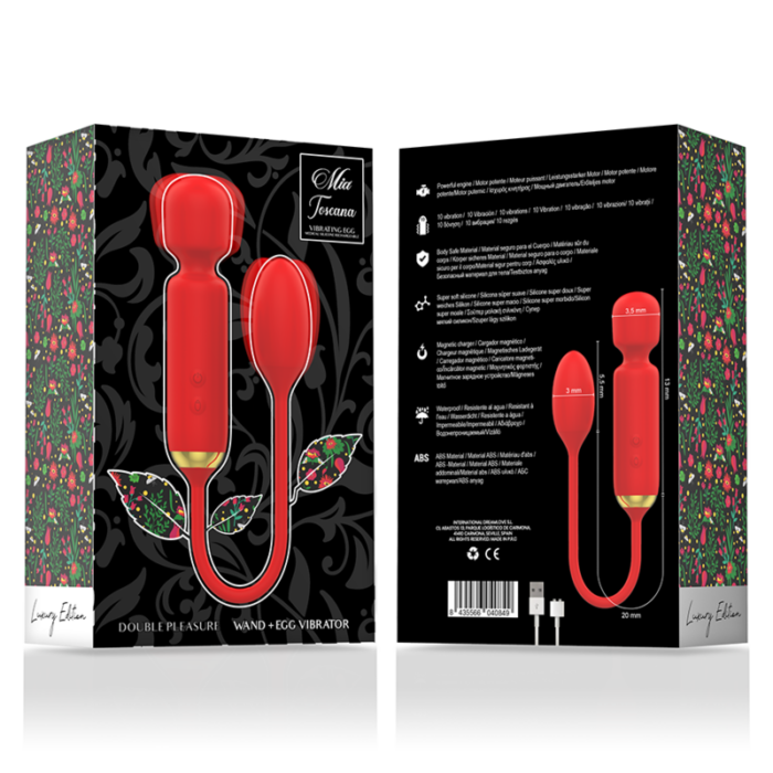 MIA - TOSCANA DOUBLE PLEASURE WAND + HUEVO VIBRADOR - CandyHot - Foto 6