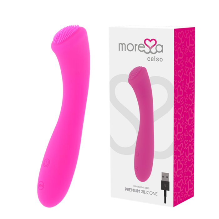 MORESSA - CELSO MASAJEADOR DUO PUNTO G Y SUERO PELVICO PREMIUM SILICONE RECARGABLE - CandyHot - Foto 1