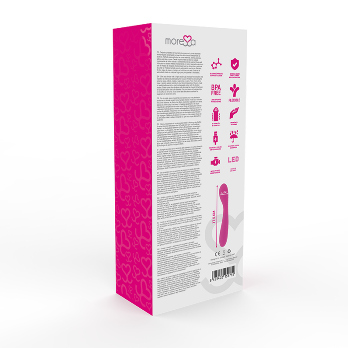 MORESSA - DRUSO MASAJEADOR DUO PUNTO G Y SUERO PELVICO PREMIUM SILICONE RECARGABLE - CandyHot - Foto 4