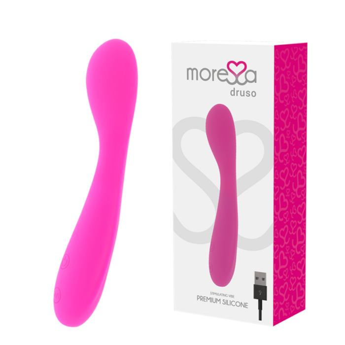 MORESSA - DRUSO MASAJEADOR DUO PUNTO G Y SUERO PELVICO PREMIUM SILICONE RECARGABLE - CandyHot - Foto 1