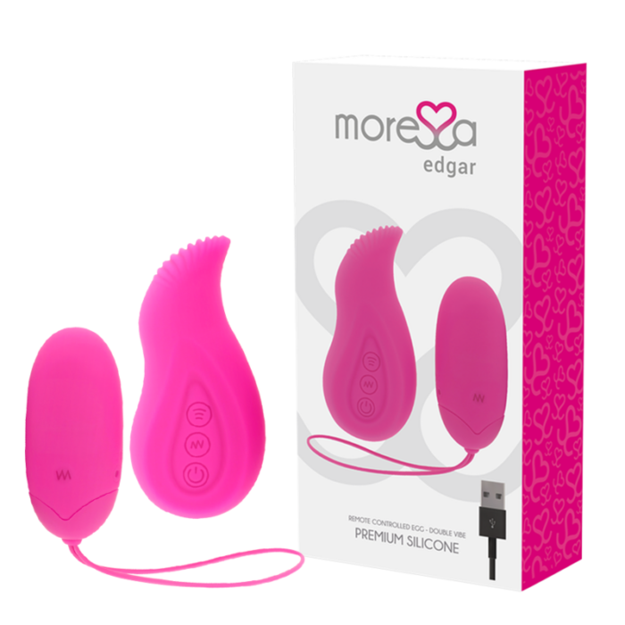 MORESSA - EDGAR SET DUO HUEVO REMOTO Y MANDO CON VIBRACIÓN INCORPORADA PREMIUM SILICONE CONTROL REMOTO - CandyHot - Foto 1