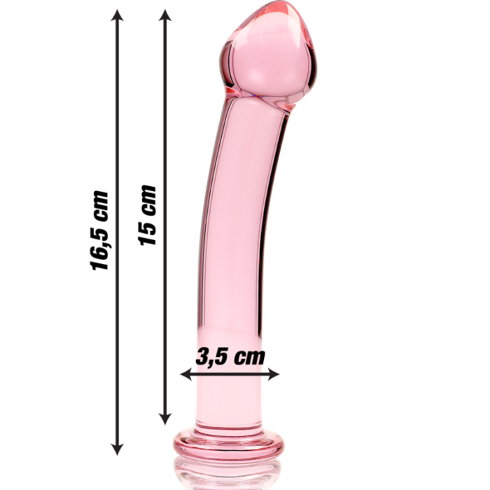 NEBULA SERIES BY IBIZA - MODELO 11 DILDO CRISTAL ROSA 16 CM -O- 3 CM - CandyHot - Foto 3