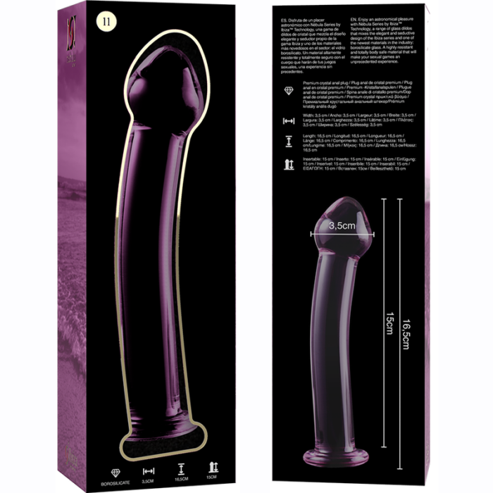 NEBULA SERIES BY IBIZA - MODELO 11 DILDO CRISTAL ROSA 16 CM -O- 3 CM - CandyHot - Foto 6