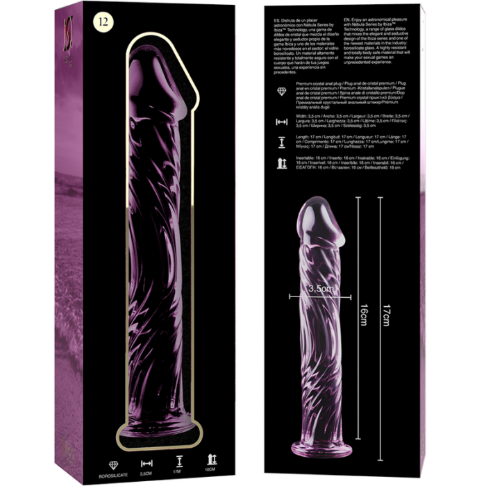 NEBULA SERIES BY IBIZA - MODELO 12 DILDO CRISTAL ROSA 17 CM -O- 3.5 CM - CandyHot - Foto 6