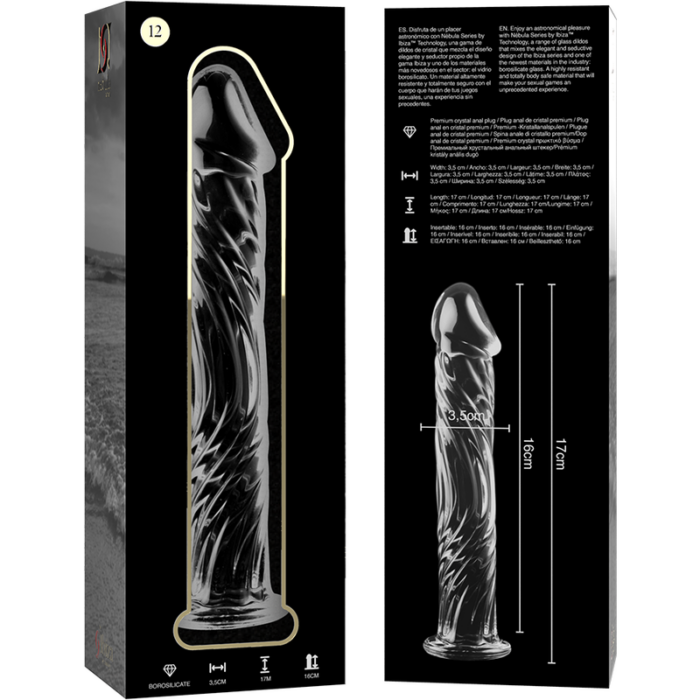 NEBULA SERIES BY IBIZA - MODELO 12 DILDO CRISTAL TRANSPARENTE 17 CM -O- 3.5 CM - CandyHot - Foto 6