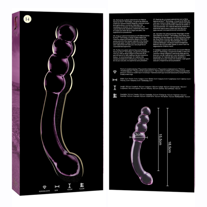 NEBULA SERIES BY IBIZA - MODELO 14 DILDO CRISTAL ROSA 18.5 CM -O- 3 CM - CandyHot - Foto 6