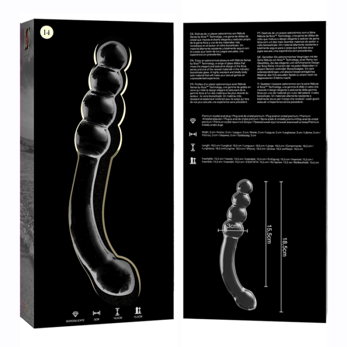 NEBULA SERIES BY IBIZA - MODELO 14 DILDO CRISTAL TRANSPARENTE 18.5 CM -O- 3 CM - CandyHot - Foto 6
