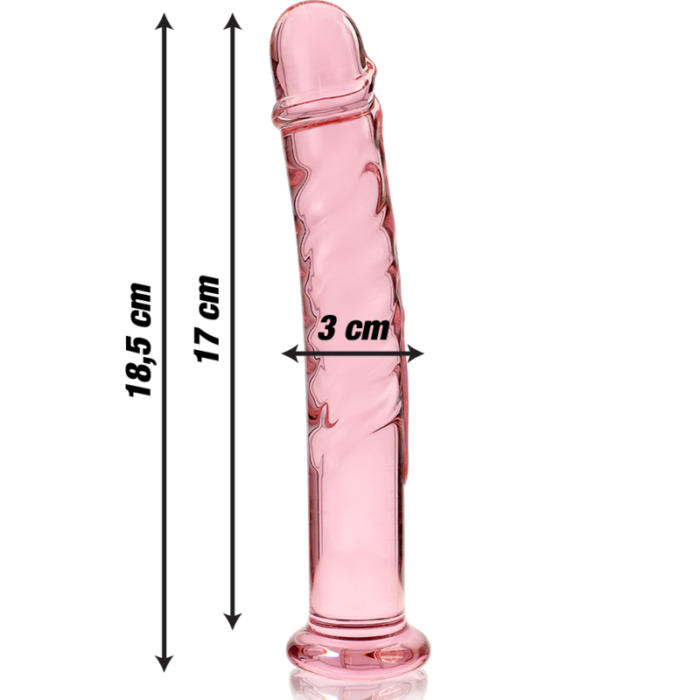 NEBULA SERIES BY IBIZA - MODELO 16 DILDO CRISTAL ROSA 18.5 CM -O- 3 CM - CandyHot - Foto 3