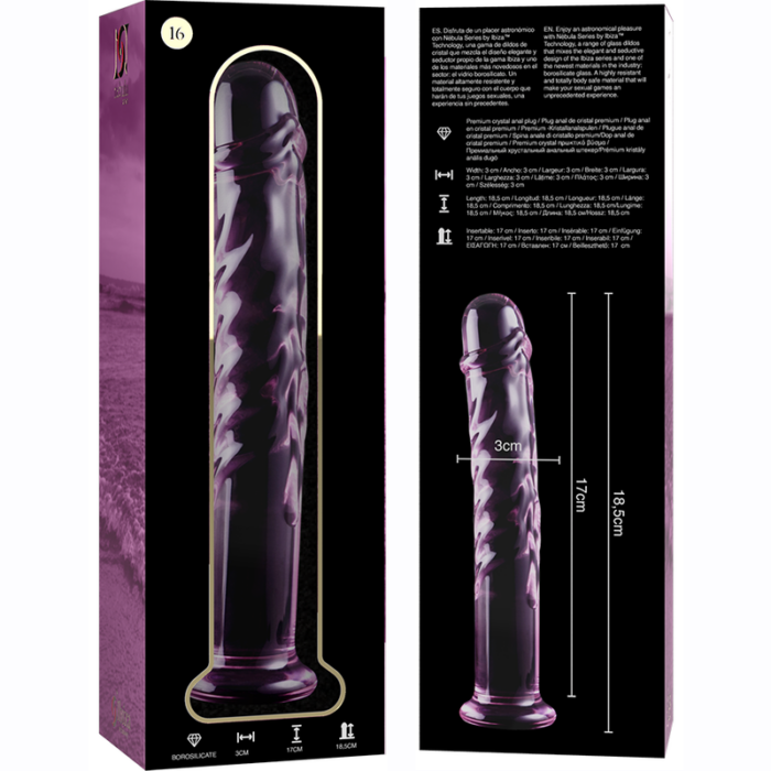 NEBULA SERIES BY IBIZA - MODELO 16 DILDO CRISTAL ROSA 18.5 CM -O- 3 CM - CandyHot - Foto 6