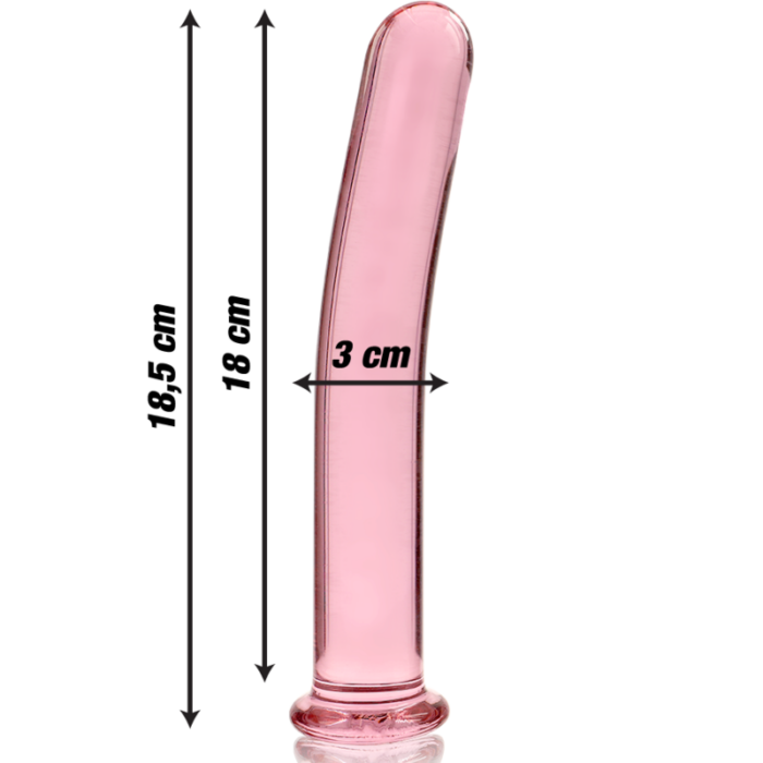 NEBULA SERIES BY IBIZA - MODELO 17 DILDO CRISTAL ROSA 18.5 CM -O- 3 CM - CandyHot - Foto 3