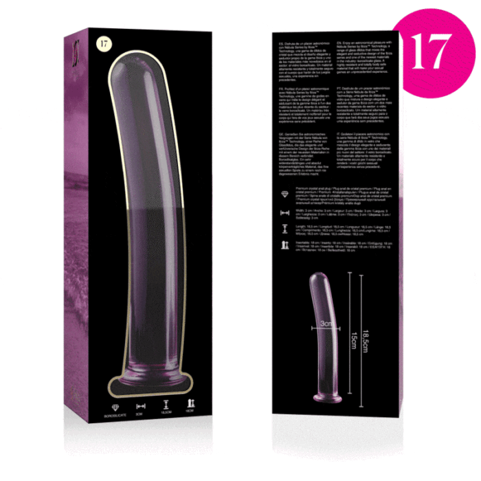 NEBULA SERIES BY IBIZA - MODELO 17 DILDO CRISTAL ROSA 18.5 CM -O- 3 CM - CandyHot - Foto 4